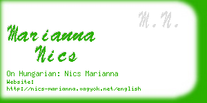 marianna nics business card